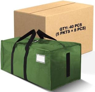 HOMESURE Supports 200lbs Heavy Duty Moving Bags - Strong Zipper & Wrap-Around Handles - Water-Resistant Storage Totes, Durable Alternative to Moving Boxes - 40 Pack - Olive Green