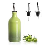 Sweejar Porcelain Olive Oil Dispenser Bottle, Opaque Oil Cruet Protects Oil To Reduce Oxidation, Suitable For Storage Of Oil, Vinegar, Soy Sauce And Other Liquids, 1 Piece, 15.5Oz (Gradient Green)
