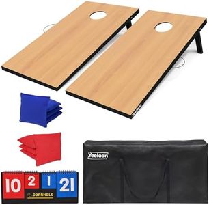 Yeeloon Cornhole Set, Regulation Size Cornhole Boards with 8 Bean Bags and Carrying Case, 4 ft x 2 ft Corn Hole Outdoor Game Toss Board for Adults Outside Activities