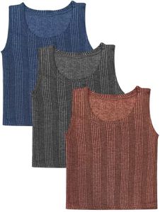 Triviso Kid Boys Kid Girls Unisex Winter wear Thermal Vest Thermal Shirts/Top Thermal Sleeveless Baniyan for Kids 2-13 Years Pack of 3 Multicolour