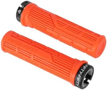 FIFTY-FIFTY Mountain Bike Grips, Single Lock-on MTB Handlebar Grips, Soft and Comfortable, Non-Slip Locking Bicycle Handle for All Mountain, Enduro, Downhill (Orange)