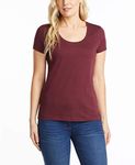 Nautica Women's Easy Comfort Scoop Neck Supersoft 100% Cotton Solid T-Shirt, Seaport Burgundy, XX-Large