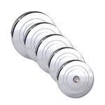 HASHTAG FITNESS Weight Plates - Chrome Steel Gym Weights (10kg to 100kg, Integrated)