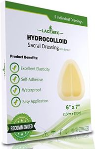 Bordered Sacrum Silicone Foam Dressing for Wound Care - Waterproof and Breathable, Absorbs Moderate to High Exudate - 5 Individual Dressings per Box (7" x 6.8") (6"x7")