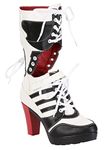 Women's Harlequin High Heel Fancy Dress Costume Boots Size 6