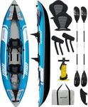 Driftsun Voyager Inflatable Kayak 2 Person Tandem, Foldable Kayaks for Adults Includes 2 Aluminum Paddles, 2 Padded Seats, Double Action Pump and Travel Backpack