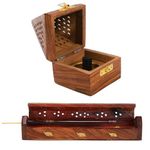 DigiRake Wood Sambrani Dhoop Holder&Incense Stick Holder For Home&Pooja Room,Agarbatti Stand With Ash Catcher,Pooja Items&Essentials For Home Mandir,Dhoop Stand For Pooja,Pooja Stand For Home