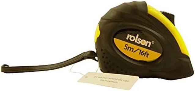 Rolson - Cinta métrica (5 m x 19 mm), color amarillo y negro