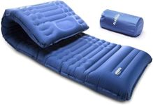 Camping Sleeping Pad-Elegear CumbreX™ 4 inch Thick Single Inflatable Mattress Camping with Pillow Carry Bag, Ultimate Foot Pump Air Sleeping Mat Waterproof for Backpacking,Hiking,Camping,Travel,Blue