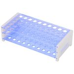 stonylab Test Tube Rack, 3-Tier Detachable Blue Plastic Test Tube Rack Tube Holder Stand Rack for Laboratory Scientific Experiments, 13 mm 50-Place