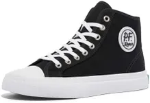 PF Flyers Center High Top Sneakers for Men and Women, Original Canvas Hi-Top Athletic Shoe, Unisex Black and White Shoes