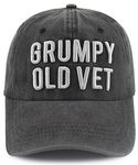 Gomcdlwn Veteran Military Hats for Men Women, Grumpy Old Vet Baseball Cap, Patriotic Army Hat, Veterans Day Birthday Retirement Gifts for Dad Grandpa