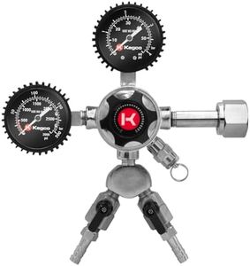 Kegco Elite Series Dual Gauge CO2 Draft Beer Regulator, 2 Product, Chrome