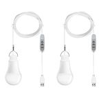 Taysing USB-Licht, USB-Lampe, Camping-Lichter, 7 W, dimmbar, tragbar, zum Aufhängen, Notfalllicht, Zeltlichter für Kraftstation, Solarmodul, Ladegerät, Powerbank, Hurricane, 2 Stück 5000 K