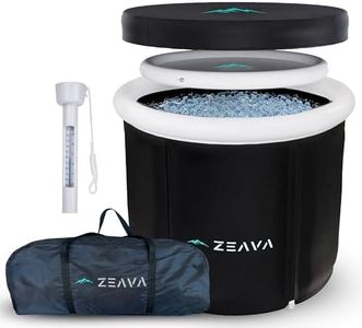 ZEAVA Australia Portable Ice Bath Tub for Athletes - Large Cold Plunge Recovery Tub for Athletic Recovery - Ideal for Home and Travel. Includes Insulated Lid, Cover, Carry Bag and Thermometer.