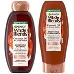 Garnier Hair Care Whole Blends Smoothing Coconut Oil and Cocoa Butter Extracts Shampoo and Conditioner, For Frizzy Hair 44 Fl Oz