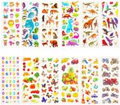 3D Stickers for Kids & Toddlers 250+ Puffy Stickers Variety Pack for Scrapbooking Bullet Journal Including Animal, Numbers, Fruits, Fish, Dinosaurs, Cars and More