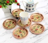 India Circus by Krsnaa Mehta Bird Land Designer Iron Coaster for Tea Cups Coffee Mugs and Glasses Set of 6