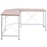 HOMCOM L-Shaped Corner Desk, Computer Desk for Home Office, Space-Saving Study Workstation, Easy to Assemble, 150 x 150 x 76cm, Oak