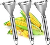 Corn Peeler Corn Remover, Time-Saving Tool for Kitchen, Premium Stainless Steel Peeler Set of Three Pieces, Salad Peeler and Sweet Corn Stripper for Efficient Food Preparation