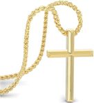 SERASAR Cross Necklace Men with Pendant Cross - 50cm Gold Jewellery Gold Chain Gold Plated Chain Gold Men Gift Idea for Men Birthday Father's Day Punk Rock Valentine's Day