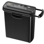 Bonsaii 6-Sheet Strip-Cut Paper Shredder, Small Paper Shredder for Home Use, Can be Used Without Bin, Extendable Arm Design with Overheat Protection, 9 Liter Bin, S123-A