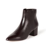 The Drop Women's Jessi Side-Zip Block-Heel Boot Ankle, Chocolate Brown, 8