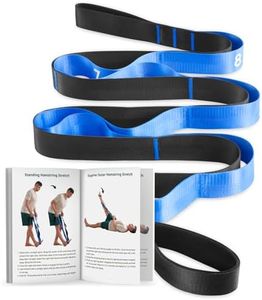 Trideer Stretching Strap for Physical Therapy, Non-Elastic Yoga Strap with 10 Loops, Durable Nylon Stretch Bands for Exercise, Pilates, Gymnastics, Leg Stretcher with Training Poster