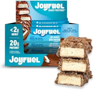 JOYFUEL Barre Protéinée - Goûts Chocolat au Lait & Noix de Coco - <2g de sucre - 20g de protéines - 12 barres X 55g