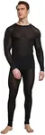 Men's Pure Mulberry Silk Knitted Thermal Underwear Long Johns Bottom(Pants Only) Black