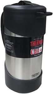 Thermos 34 Ounce Vacuum Insulated Stainless Steel Coffee Press, Stainless with Black Accents