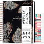 PLANBERRY Large Hourly Schedule Planner Premium – Undated Hourly Schedule & Budget Organizer for Time Management – Productivity Journal with Habit Tracker – 20 x 27cm Hardcover (Onyx Black)