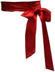 NANIA Wedding satin sash belt for special occasion dress bridal sash (Red)