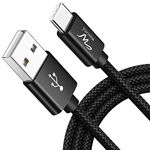 Wayona 65W/3A Nylon Braided USB Type C 3FT/1M Fast Charging Nylon Braided USB C Cable For Samsung Galaxy S24, S23, S22, S21, S20, iPhone 15, 15 Pro, 15 Pro Max, 15 Plus (1M, Black)