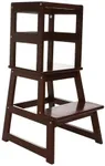SDADI Kids Kitchen Step Stool with Safety Rail - for Toddlers 18 Months and Older, Espresso LT01CF