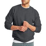 Hanes EcoSmart Fleece, Cotton-Blend Pullover, Crewneck Sweatshirt for Men (1 Or 2 Pack), Charcoal Heather - 1 Pack, Medium