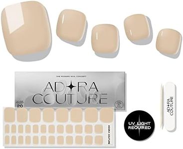 Adora Couture Semi Cured Gel Nail Strips - 32 pcs Gel Pedicure Stickers, Easy to Apply & Remove Toenail Stickers, Salon Quality at Home & Long Lasting - UV Nail Lamp Required - Light Brown P