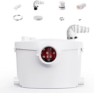 Little Meerkat Macerator Pump | 600w Basement Toilet Pump System For Upflush Toilet, Macerating Pump With AC Vent And 4 Water Inlets Connect Sink, Bathroom, Laundry