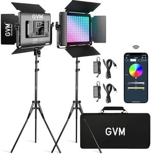 GVM RGB LED Video Light with Bluetooth Control, 60W Photography Studio Lighting Kit with Stands, 2-Packs 880RS Dimmable Led Panel Light for Youtube, Streaming, Gaming, 8 Applicable Scenes, CRI97