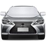 QcoQce Car Windscreen Cover, Magnetic Snow Cover, Windshield Cover with Side Wing Mirror Cover, Frost Guard for Cars(145×118cm)