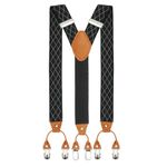 Peluche Regal Grip Black Y Back 6 Clips Suspender (Strap Width- 3.5cm)