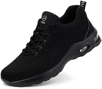 TruTuff Men Industrial Sports Safety Shoes - Light Weight, Steel Toe, Puncture Resistant (Wick Design1, UK9)