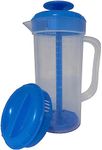 JBK Pottery Salad Dressing Mixer, 1 Quart Capacity, Plastic Blender with Measurements, Emulsifies Ingredients for Homemade Ranch, Vinaigrettes, Italian Dressings & More, Many Color Options (Blue)
