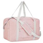 for Ryanair Airlines Underseat Cabin Bag 40X20X25 Foldable Travel Duffel Bag Holdall Tote Carry on Luggage Overnight for Women and Men 20L (Pink)