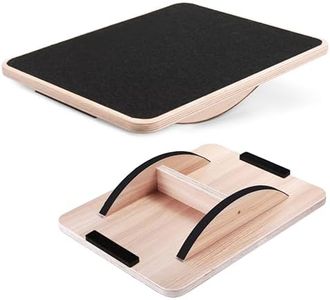 Yes4All Professional Rocker Balance Board for Physical Therapy | 17.5” Rocker Board, Rocker Wooden Balance Board for Balance & Rehabilitation Exercises (Black)