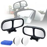 Blind Spot Mirror, 2PCS Car Auxiliary Mirror Adjustable Rear View Mirror Car Double Convex Mirror Universal Wide Angle Mirror for Cars, Trucks, SUV（Left And Right）