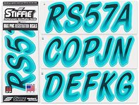 Stiffie Whipline Black/Candy Blue Super Sticky 3" Alpha Numeric Registration Identification Numbers Stickers Decals for Sea-Doo Spark, Inflatable Boats, Ribs, Hypalon/PVC, PWC and Boats.