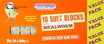 Suet To Go Mealworm Suet Block Wild Bird Treat, 300 g ( Pack of 10)