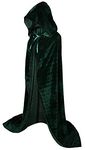 Honeystore Unisex Full Velvet Hooded Halloween Cloak Costume Cosplay Green M