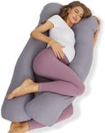 ZZZhen Pregnancy Pillow for Sleeping, U Shaped Maternity Pillow - Grey Microfiber Removable Cover, Multi- Use and Support Back, Hips, Legs, Belly for Pregnant Women Sleeping, 56x31 Inch